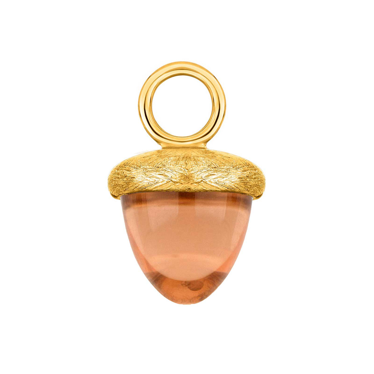 Heinzendorff Eichel-Anhänger 12 Hell-Rosa – vergoldet matt