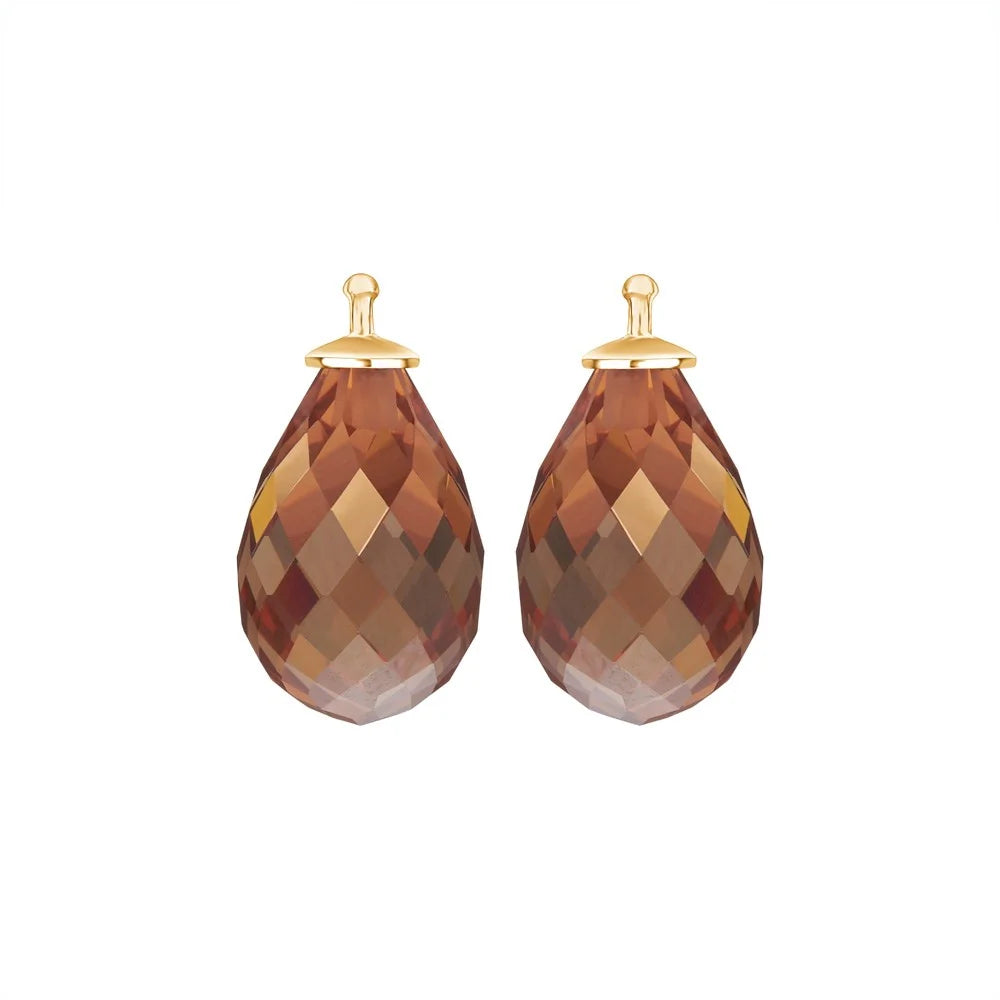Facettierter Tropfen aus Quarzglas in gold