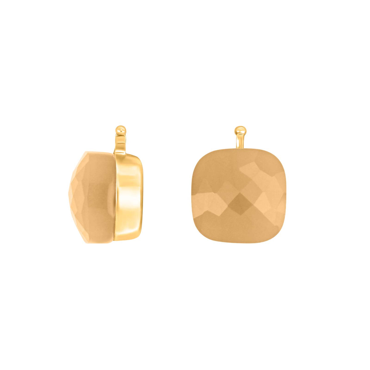 E76 – Facettiertes Quadrat aus Quarzglas in gold