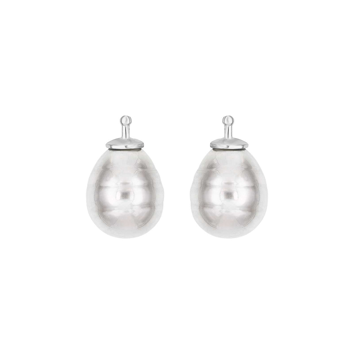 E4 – Mallorca-Barockperle 12 x 10 mm in silber