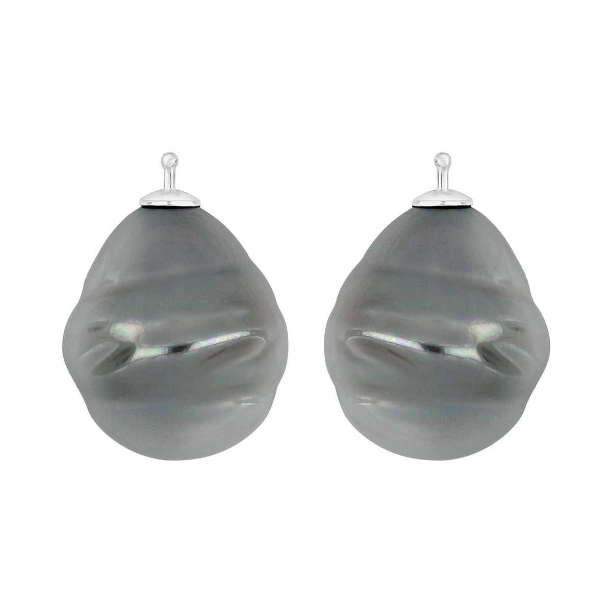 E13 – Große Mallorca-Barockperle 20 x 17 mm in silber