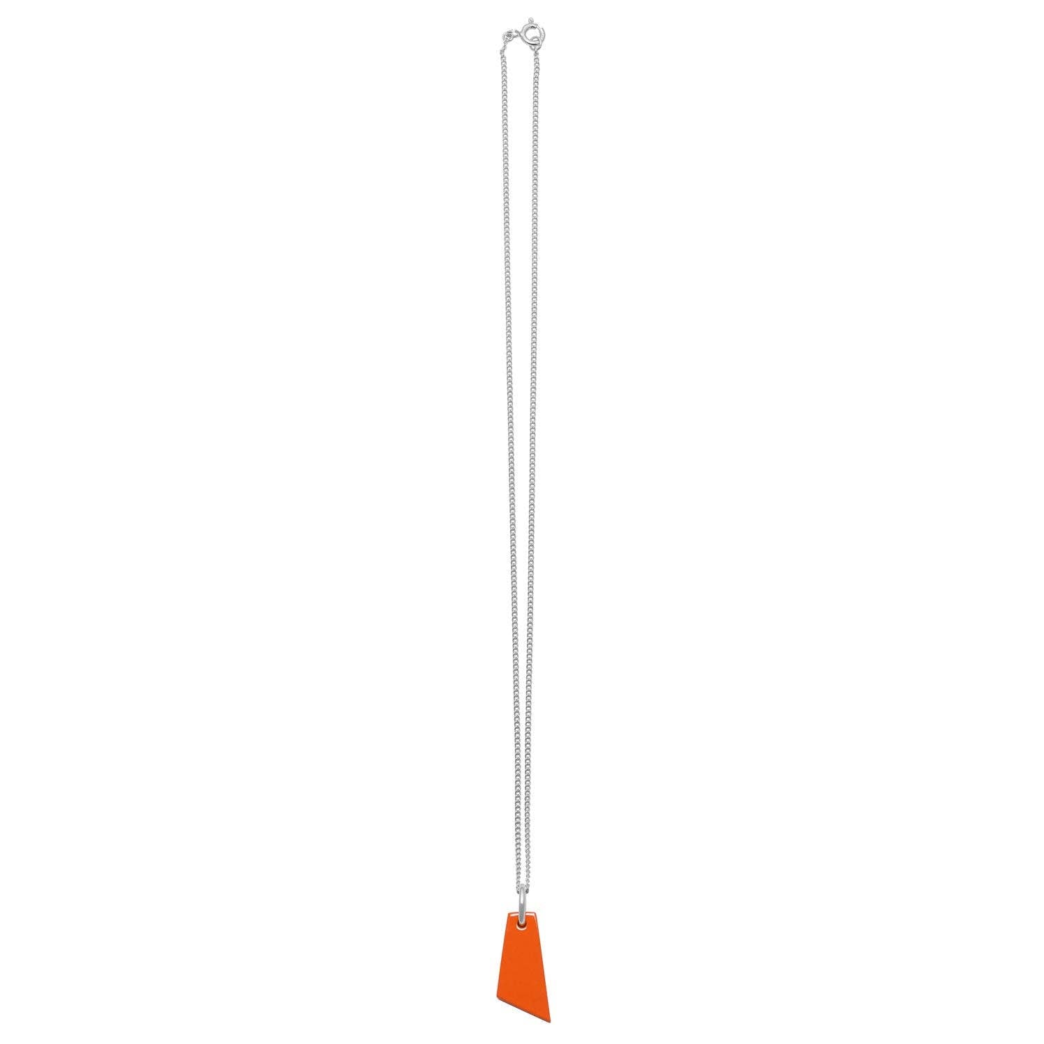 Orangener Horn-Anhänger - Silber