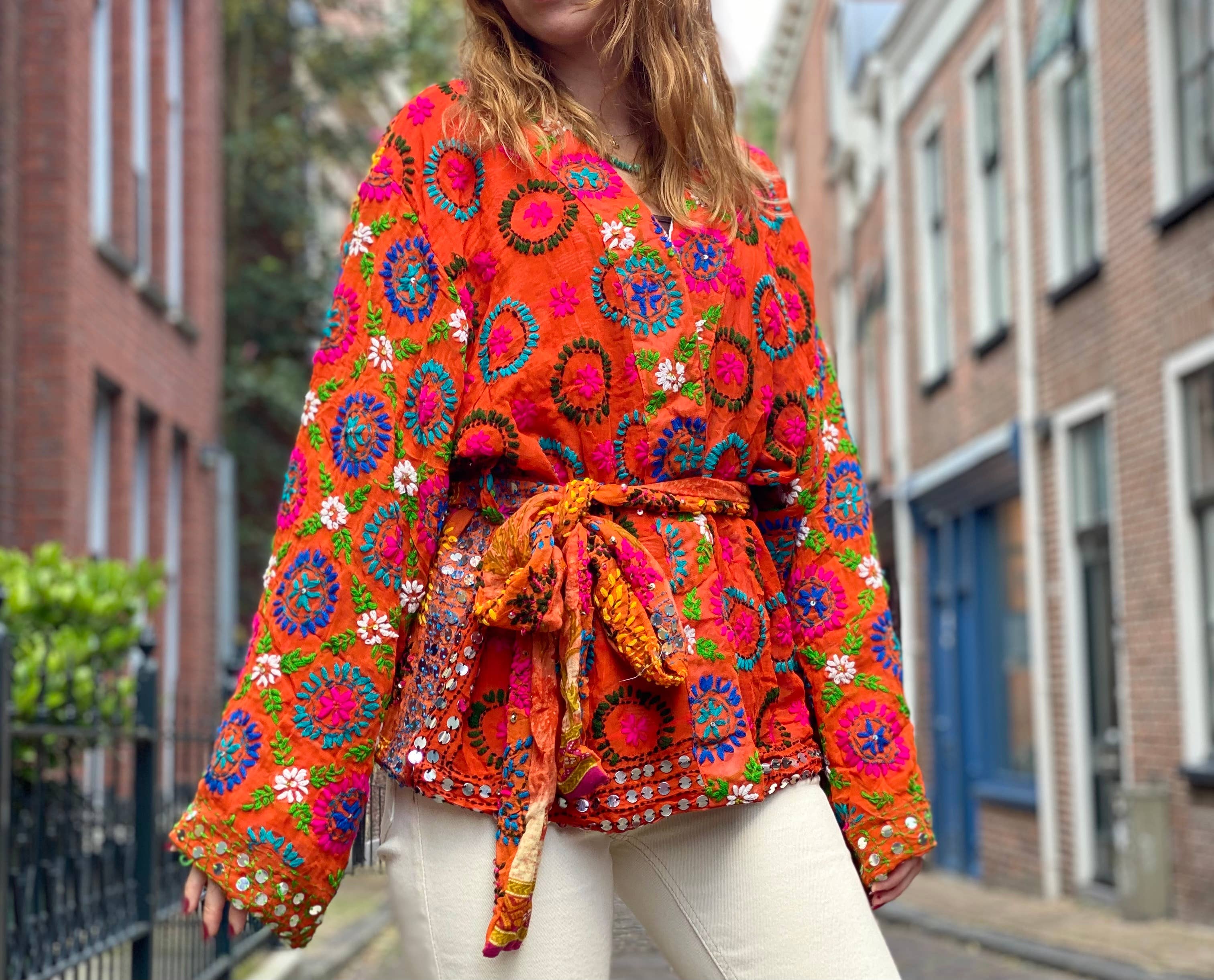 Phulkari Love Kimonojacke orange