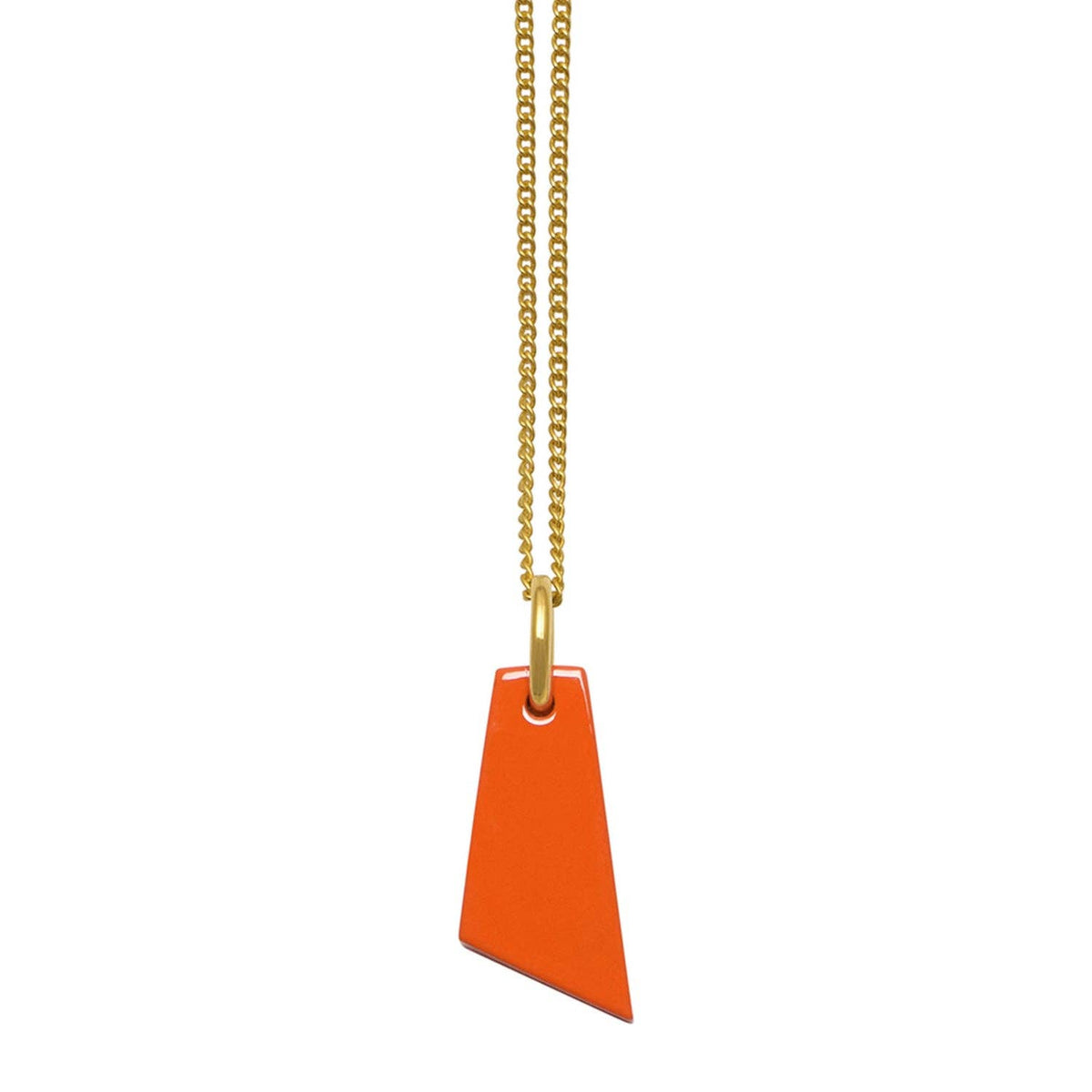 Anhänger aus orangefarbenem Horn - Gold
