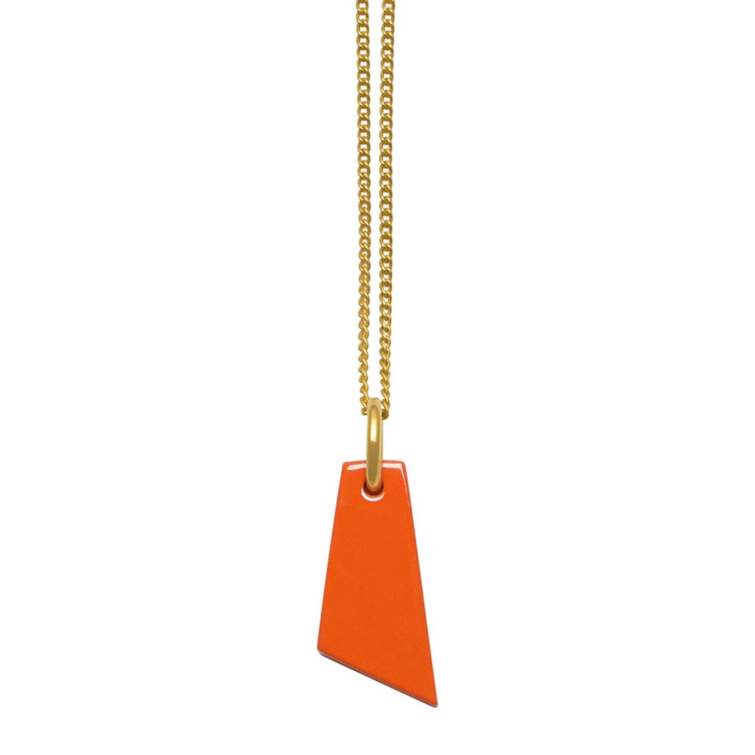 Anhänger aus orangefarbenem Horn - Gold