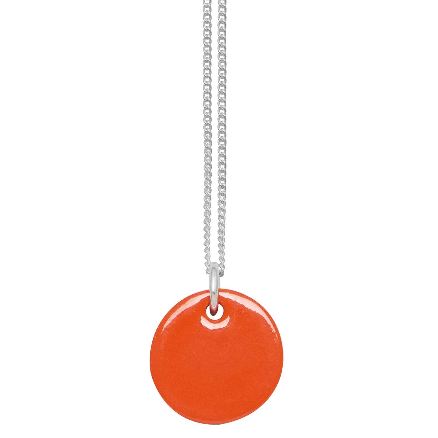 Wendbarer lackierter Scheibenanhänger in Orange und Braun — Silber