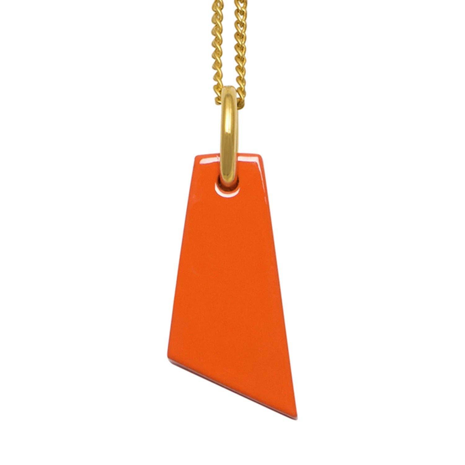 Anhänger aus orangefarbenem Horn - Gold