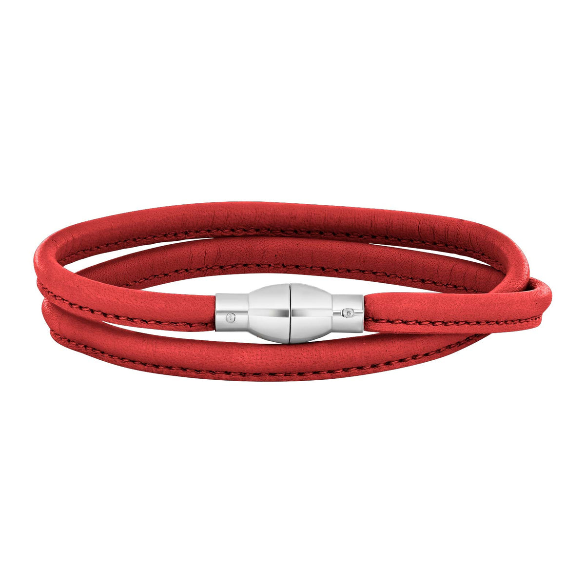 Heinzendorff Lederarmband 17 Koralle-Hell-Orange – silber