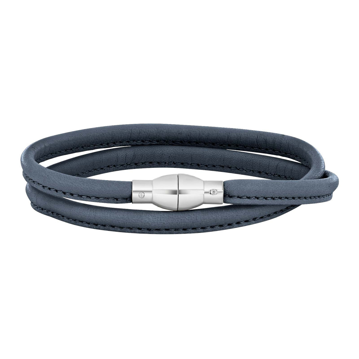 Heinzendorff Lederarmband 42 Montan-Blau – silber