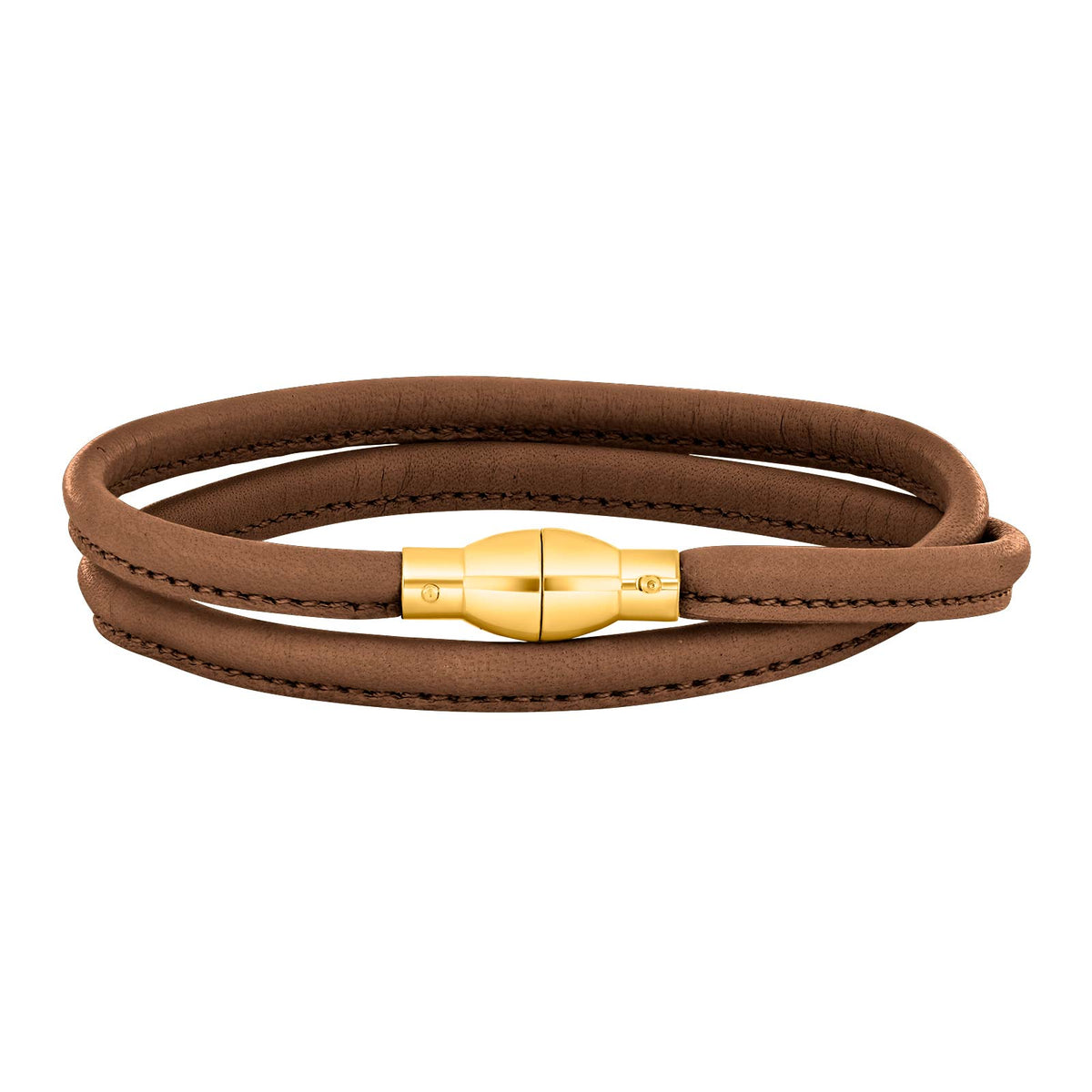 Heinzendorff Lederarmband 83 Tigerauge-Braun – vergoldet