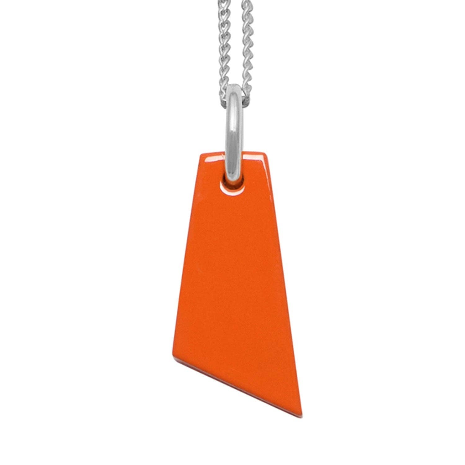 Orangener Horn-Anhänger - Silber