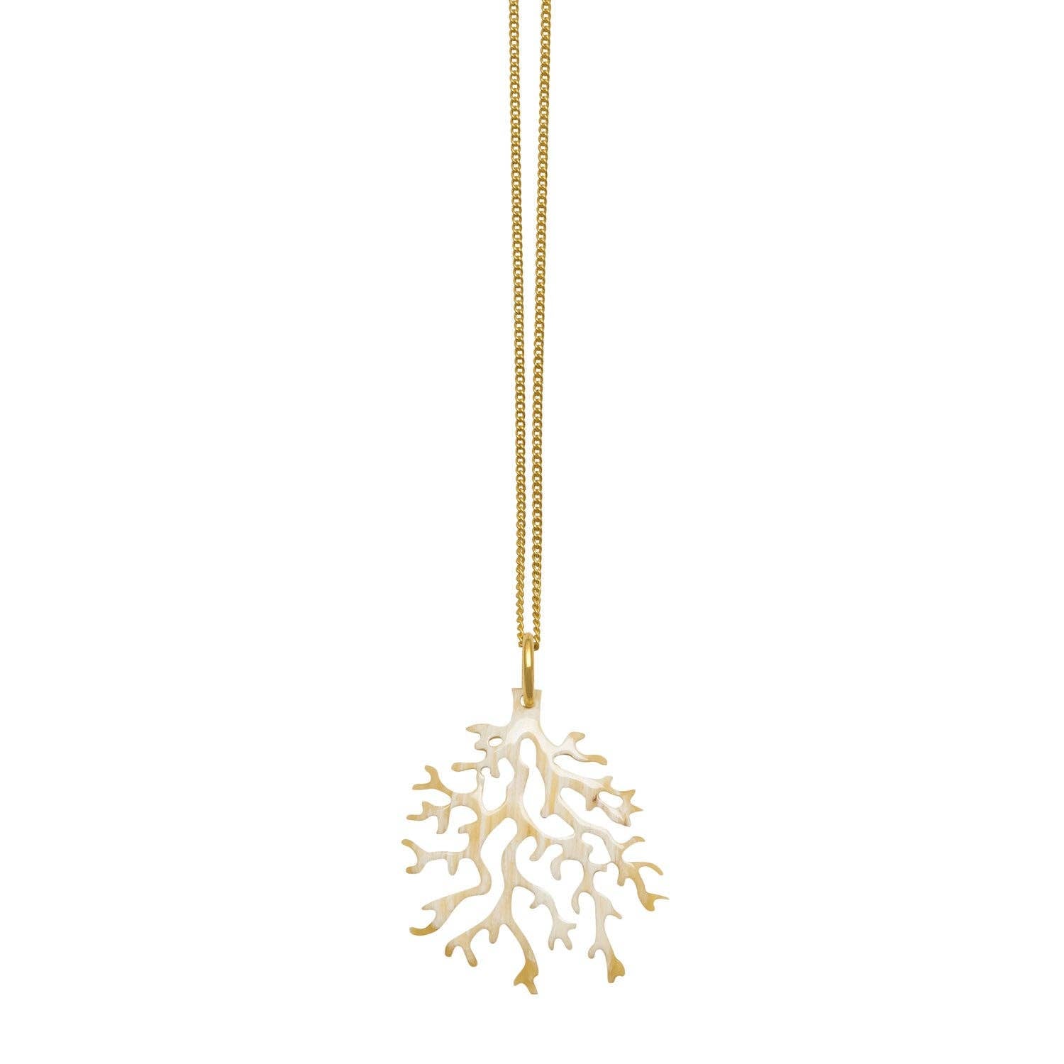 Gold weißes Korallen-Charm-Anhänger-Halskette Geschenk für Frauen