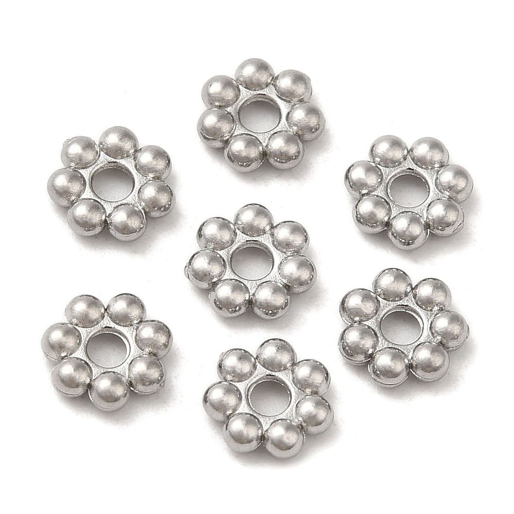 Spacerperle Blümchen aus Edelstahl