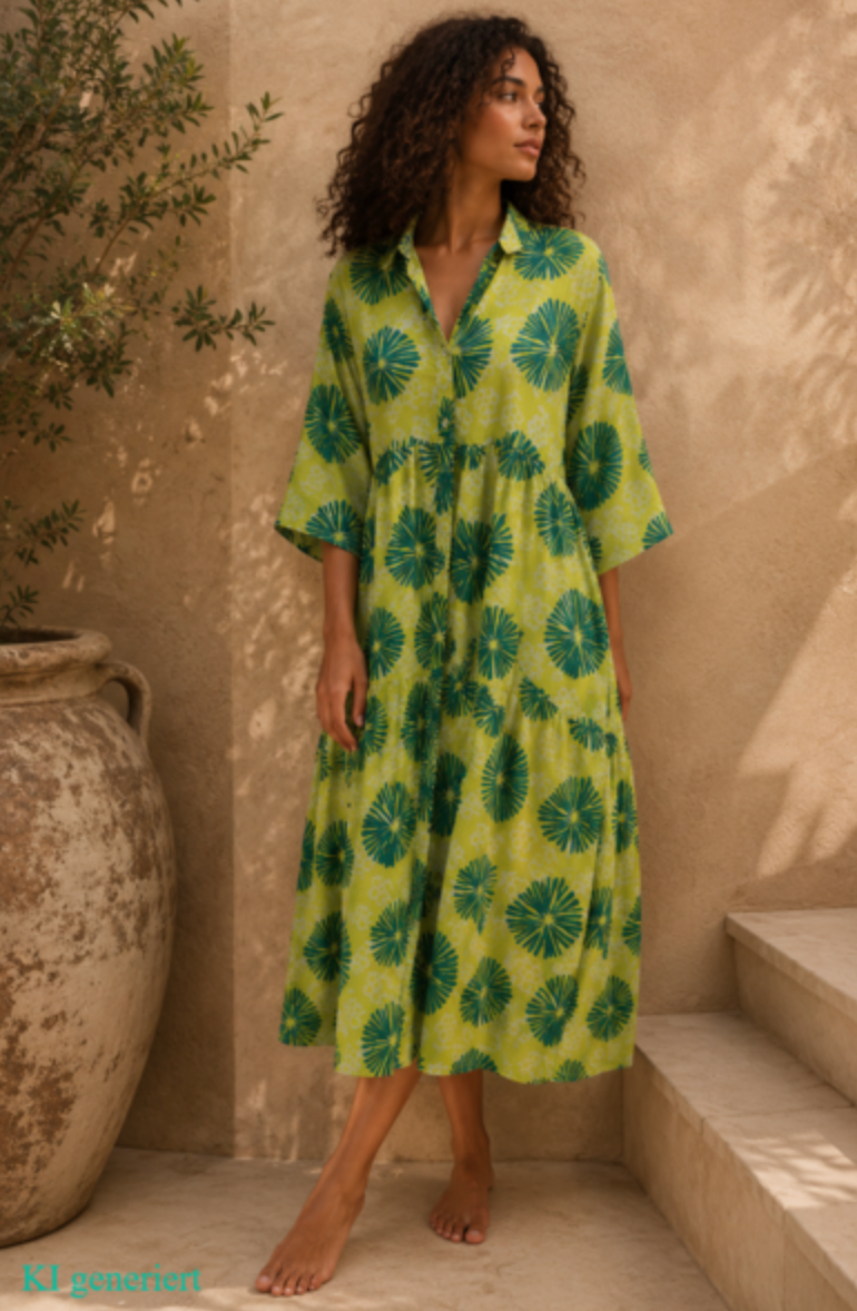 Indradanush Volantkleid grün