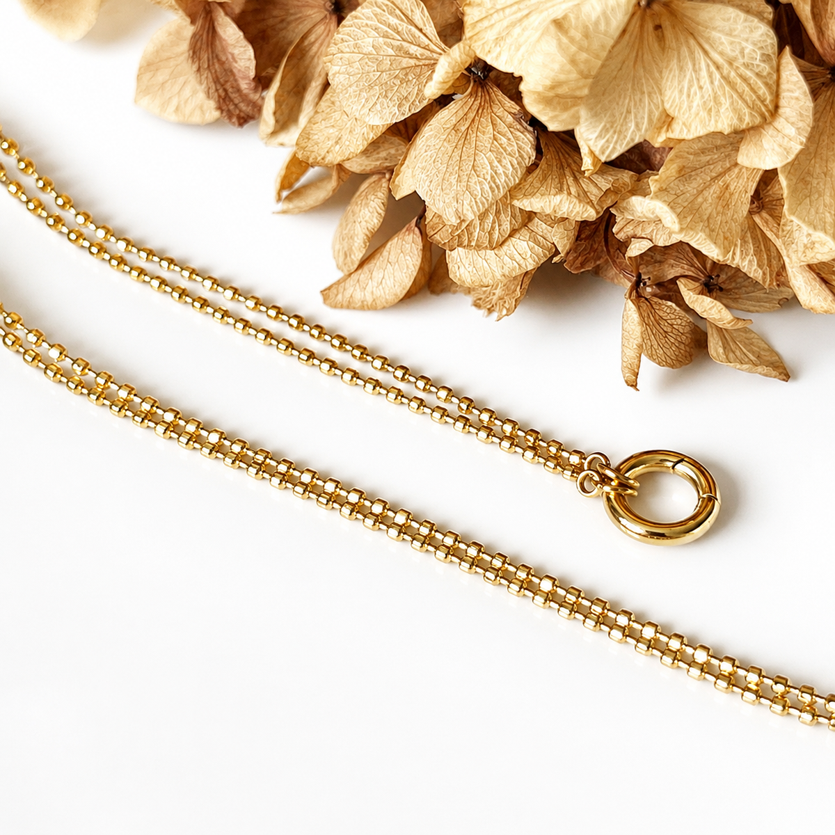 Charmkette Diamond Cut, vergoldet