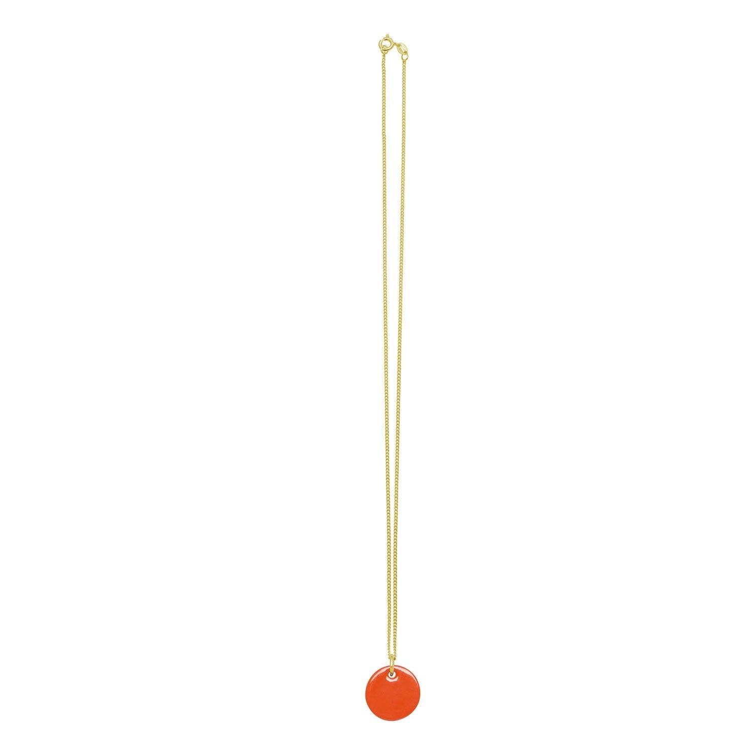 Wendbarer lackierter Scheibenanhänger in Orange und Braun - Gold