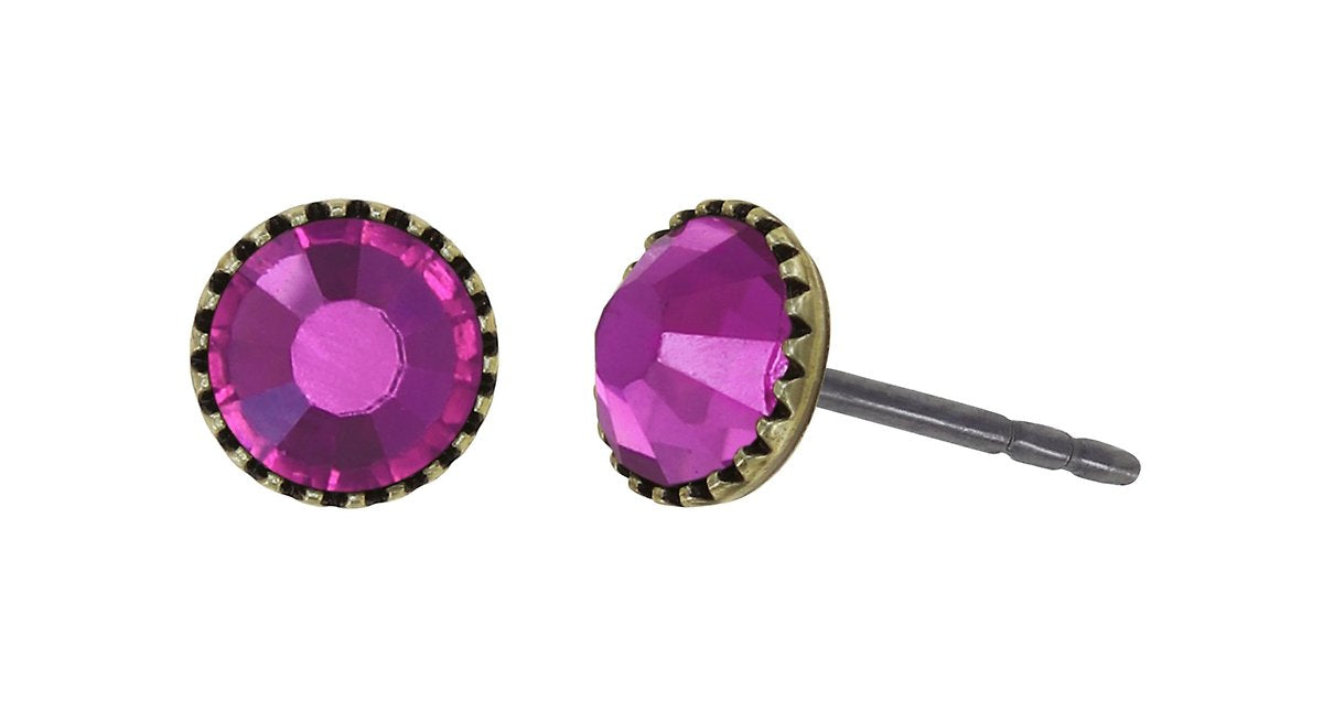 Konplott Black Jack Ohrstecker Dark Rose Fuchsia – 0,50 cm