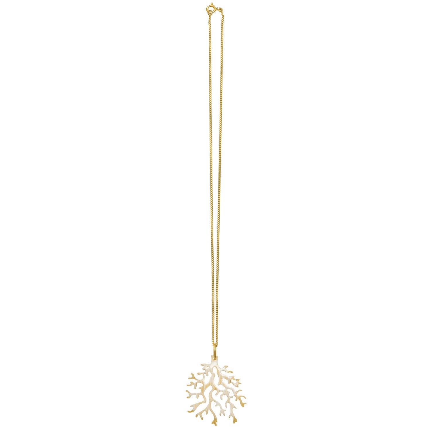 Gold weißes Korallen-Charm-Anhänger-Halskette Geschenk für Frauen