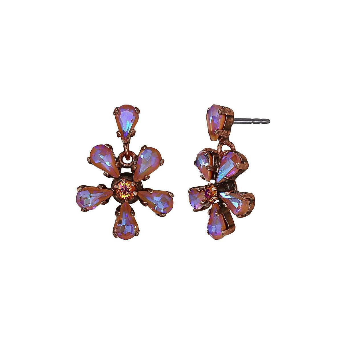 Konplott Twisted Blossom Ohrstecker baumelnd Pink/Gelb Größe XS