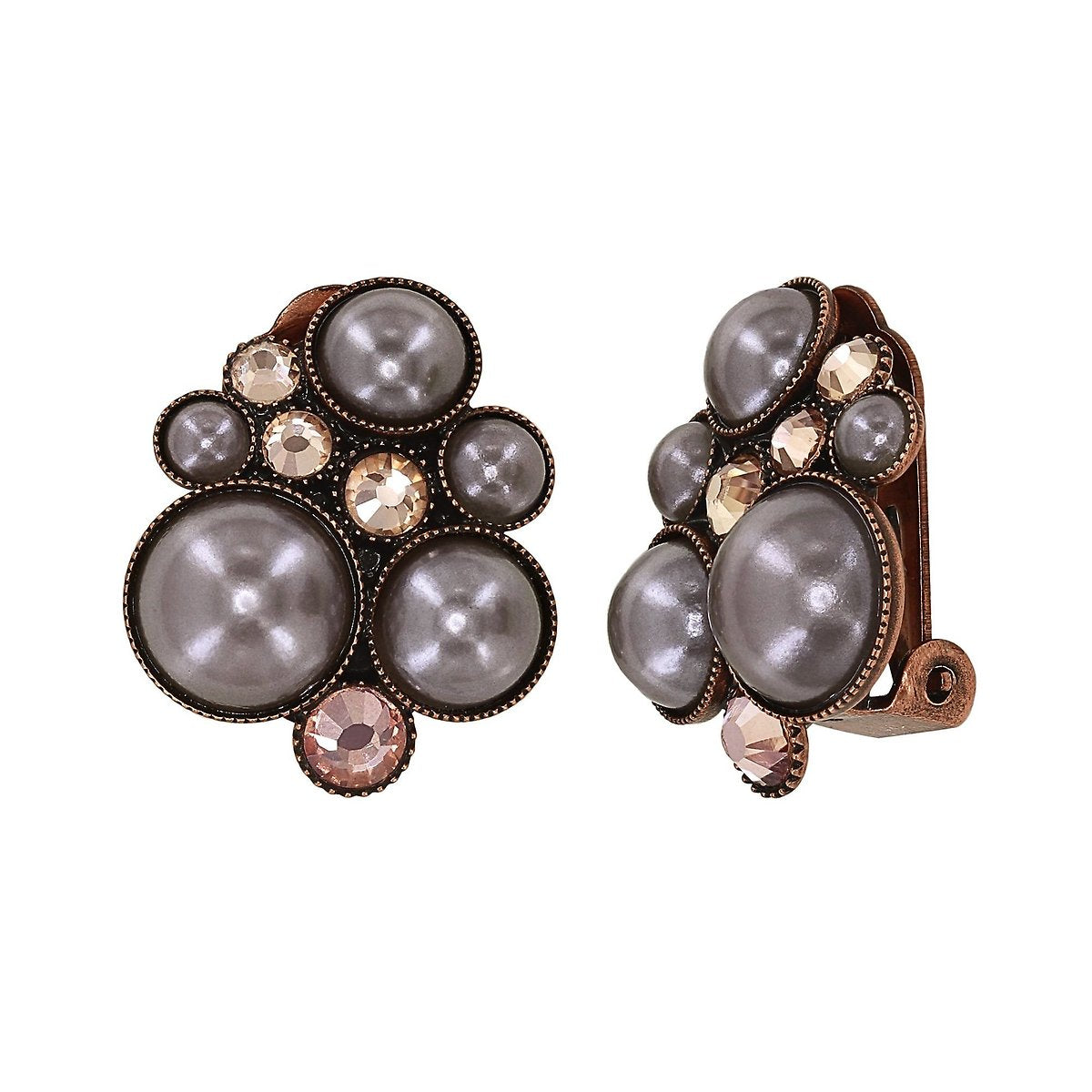 Konplott Bubble Cascade Ohrringe mit Clip Beige/Braun