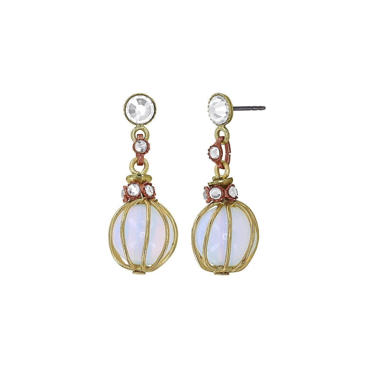 Konplott Ethnic Glamour II Ohrstecker baumelnd Weiß – 3,00 × 1,10 cm