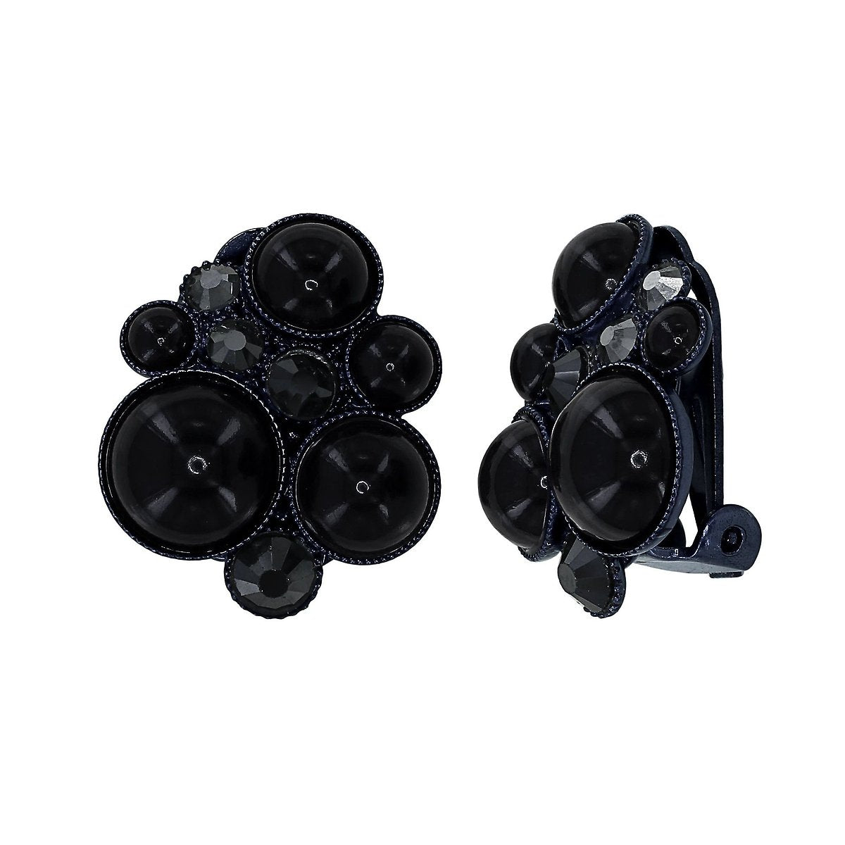 Konplott Bubble Cascade Ohrringe mit Clip Schwarz