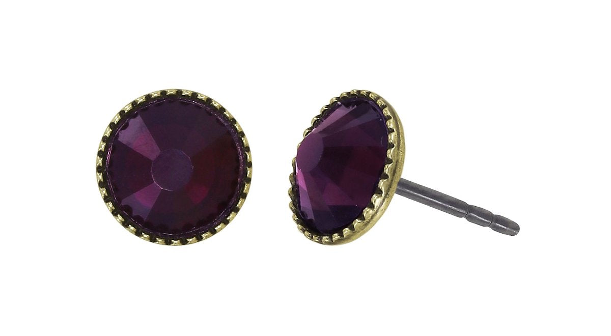 Konplott Black Jack Ohrstecker Dark Amethyst – 0,70 cm