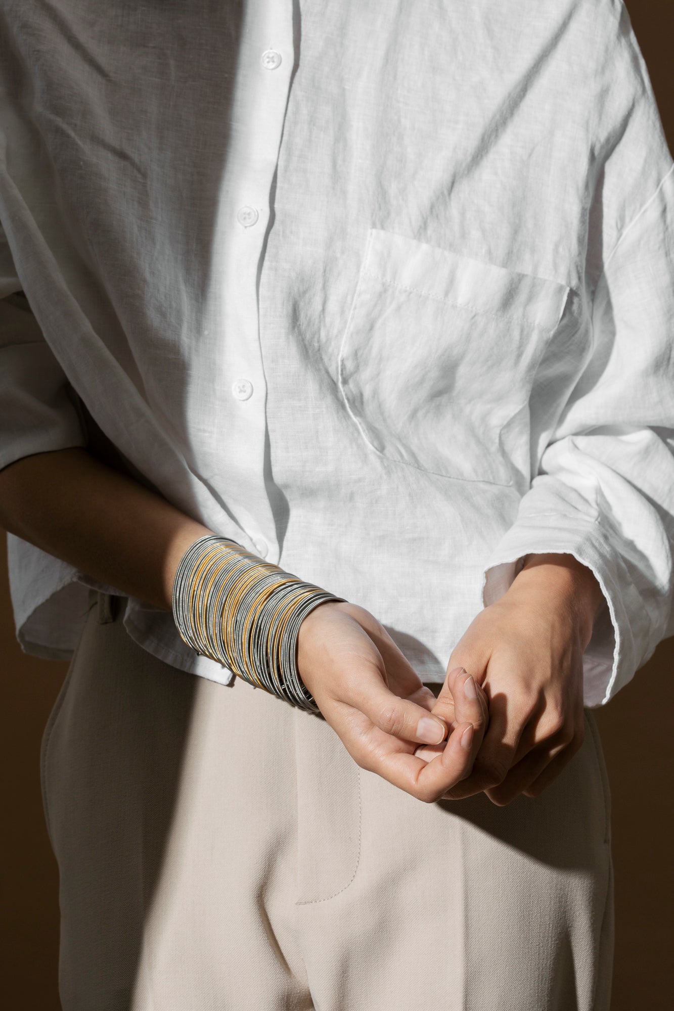 Armband sel & poivre or