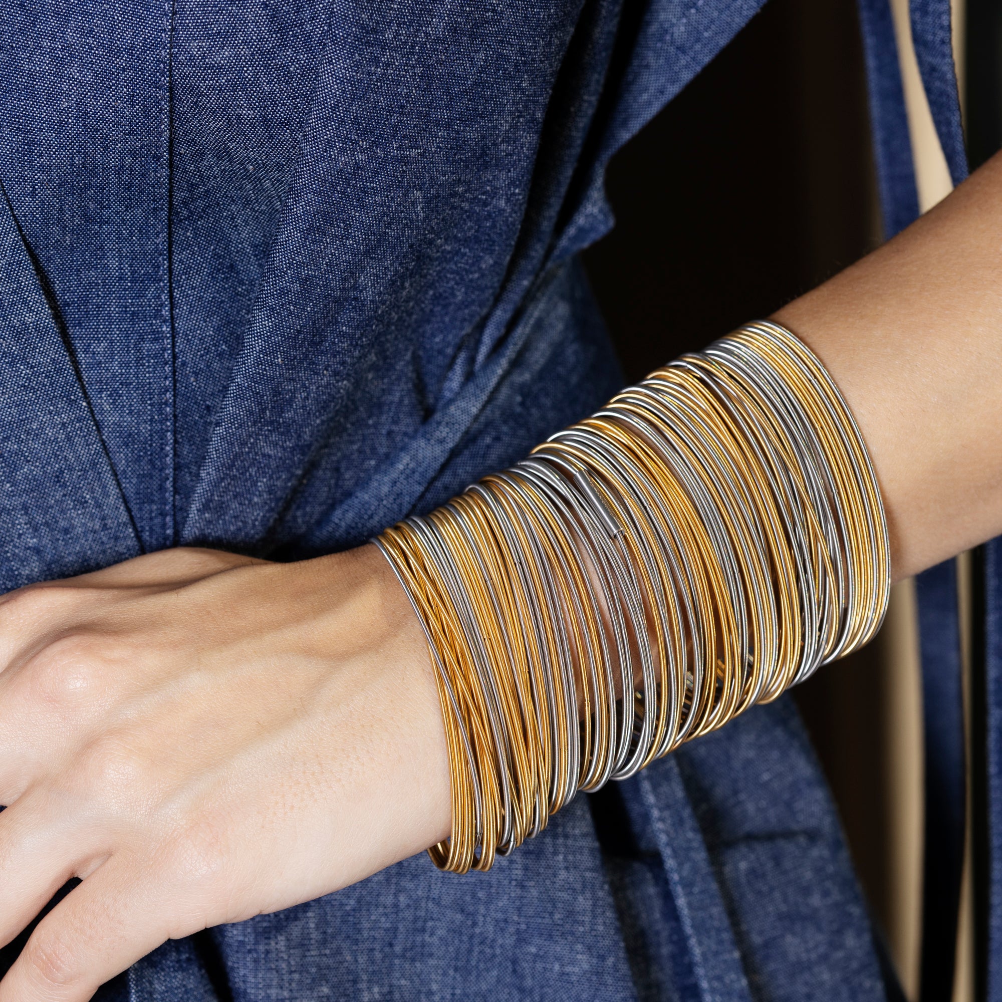 Armband sel & poivre or