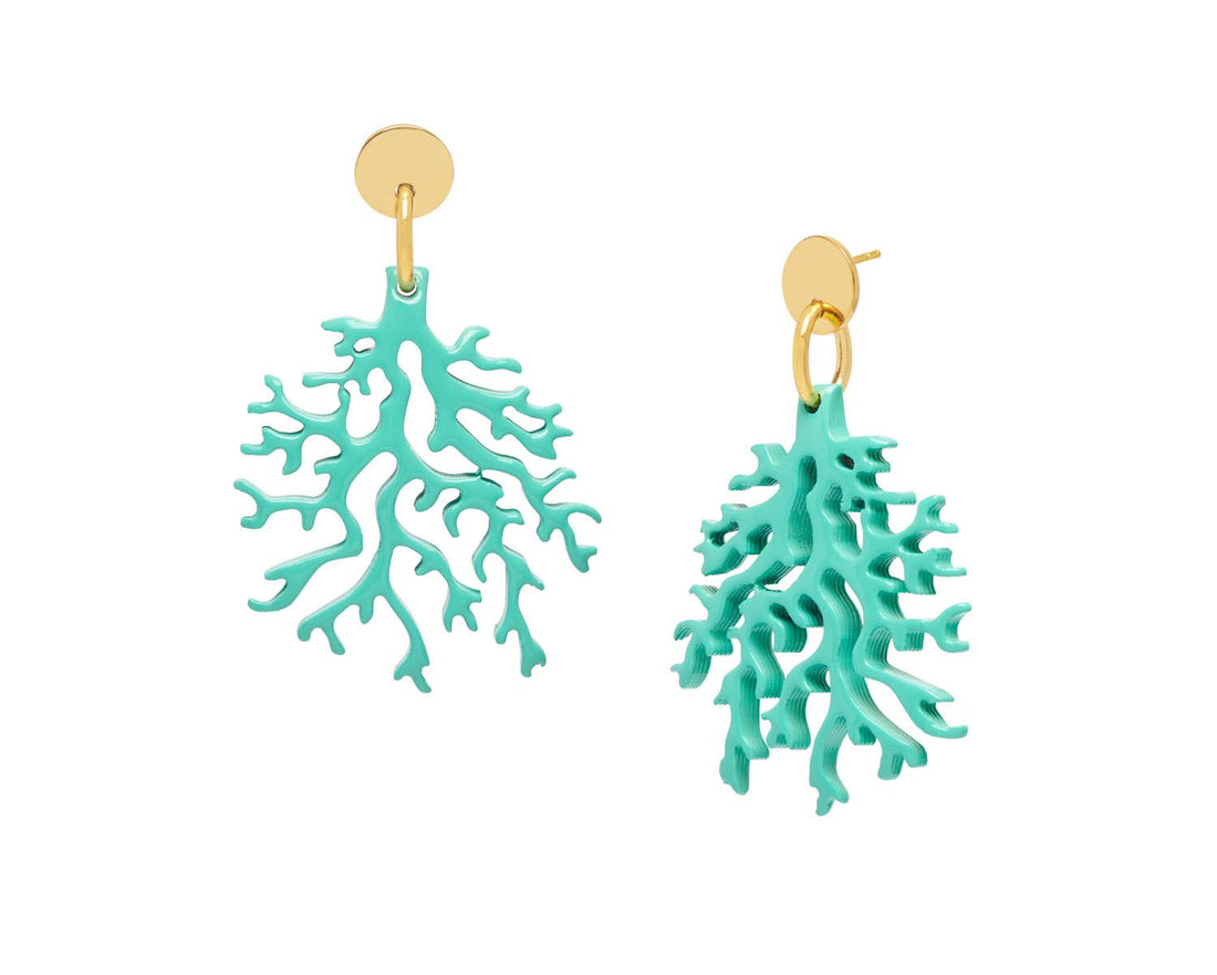 Gold Türkis Koralle Strand Schmuck Ohrringe Muttertagsgeschenk