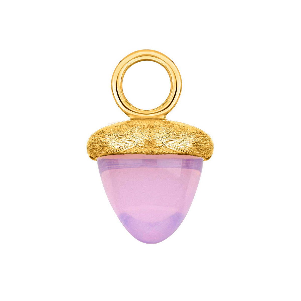 Heinzendorff Eichel-Anhänger 25 Mondstein-Rosa – vergoldet matt