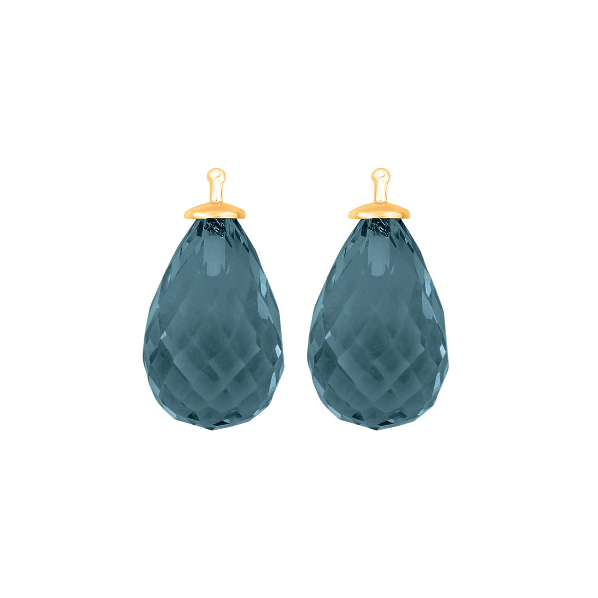 Facettierter Tropfen aus Quarzglas in gold