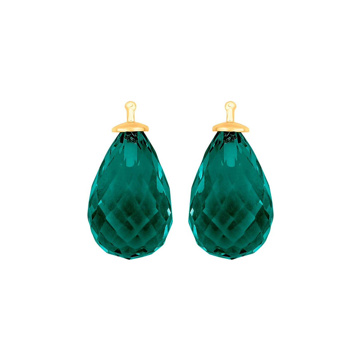Facettierter Tropfen aus Quarzglas in gold