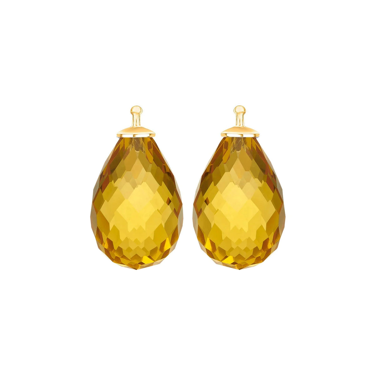 Facettierter Tropfen aus Quarzglas in gold