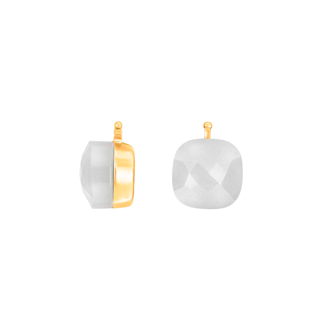 E56 – Kleines facettiertes Quadrat aus Quarzglas in gold