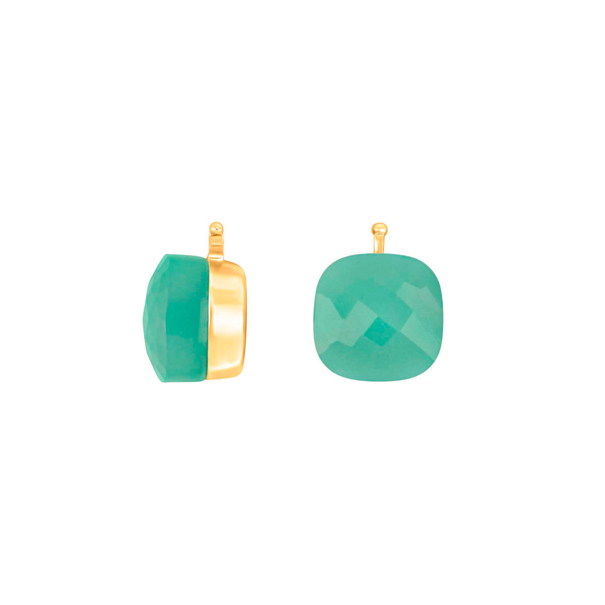 E56 – Kleines facettiertes Quadrat aus Quarzglas in gold