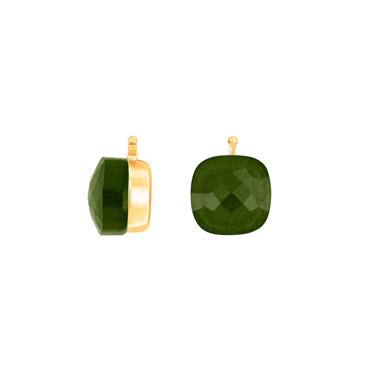 E56 – Kleines facettiertes Quadrat aus Quarzglas in gold