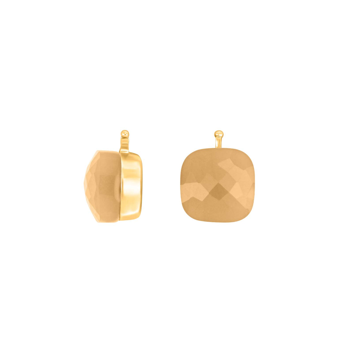 E56 – Kleines facettiertes Quadrat aus Quarzglas in gold