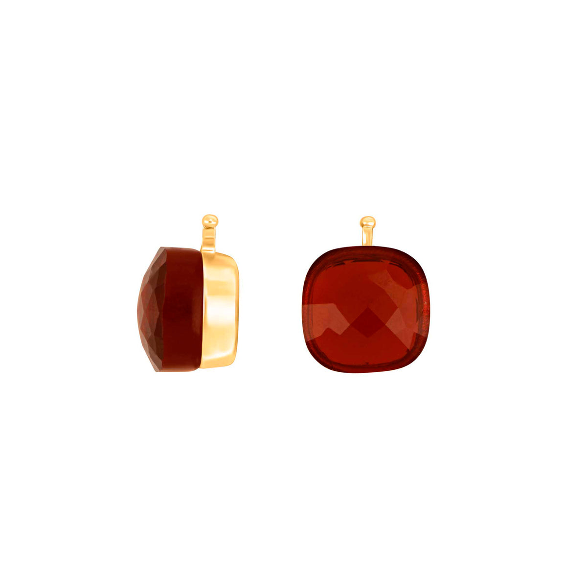 E56 – Kleines facettiertes Quadrat aus Quarzglas in gold