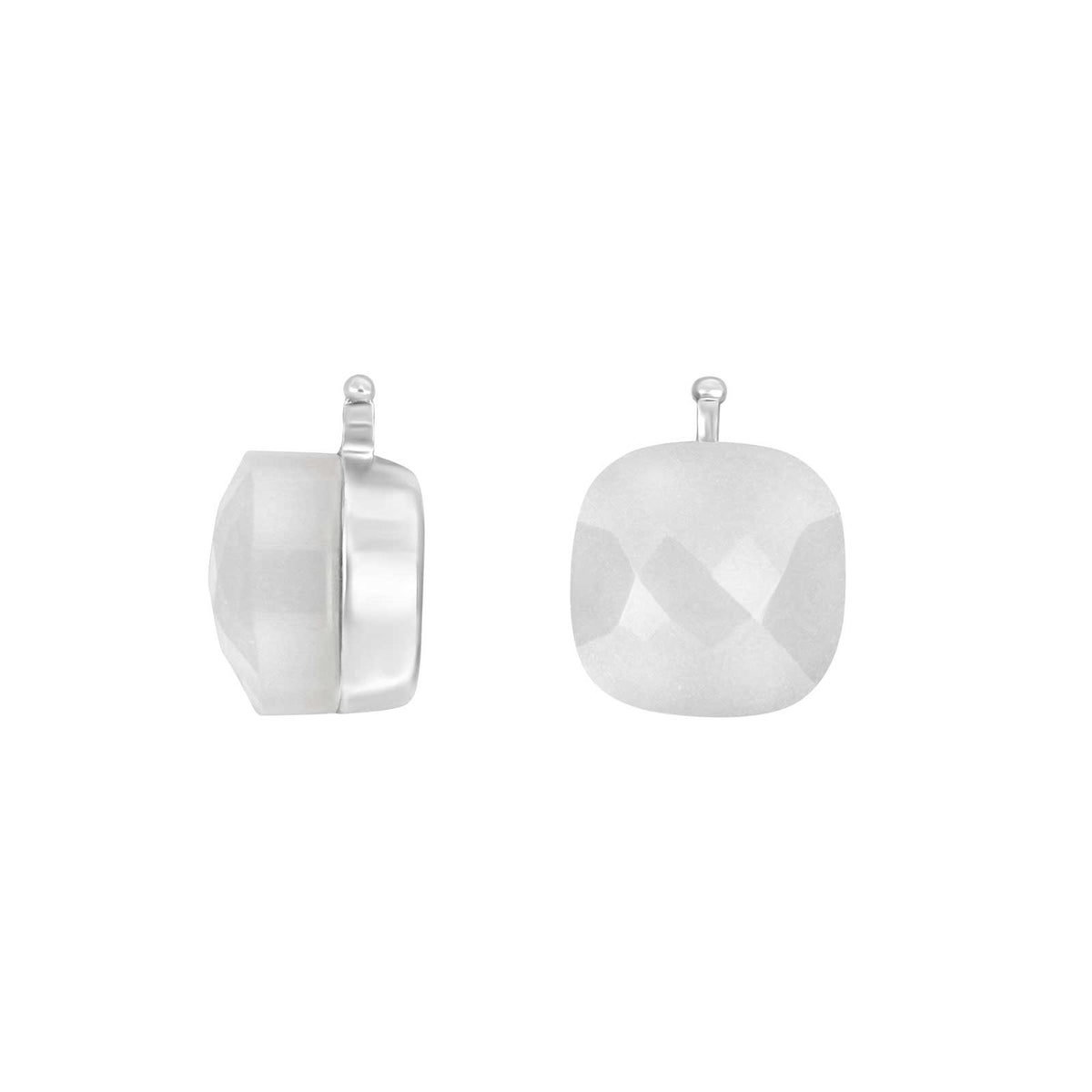 E76 – Facettiertes Quadrat aus Quarzglas in silber