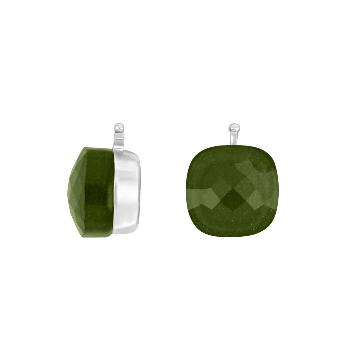 E76 – Facettiertes Quadrat aus Quarzglas in silber