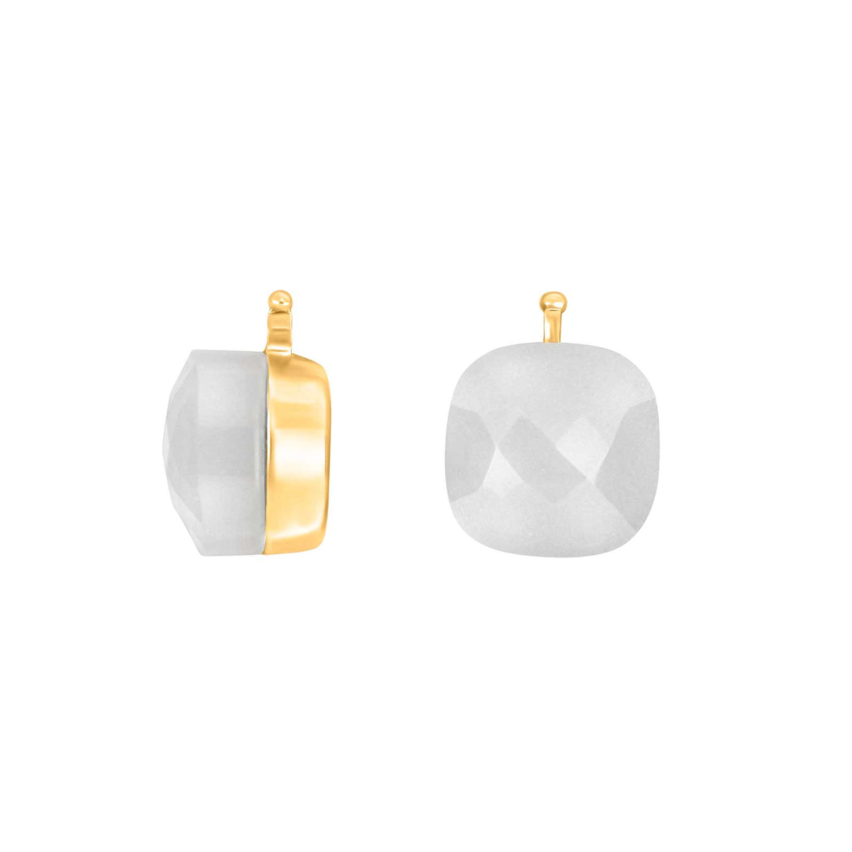 E76 – Facettiertes Quadrat aus Quarzglas in gold