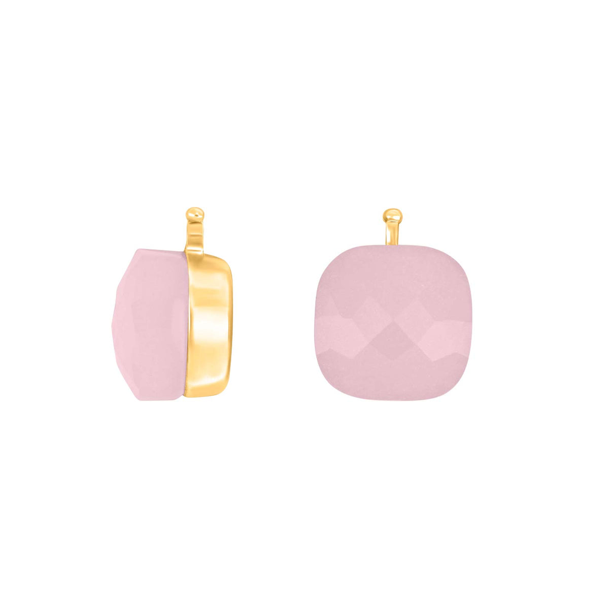 E76 – Facettiertes Quadrat aus Quarzglas in gold