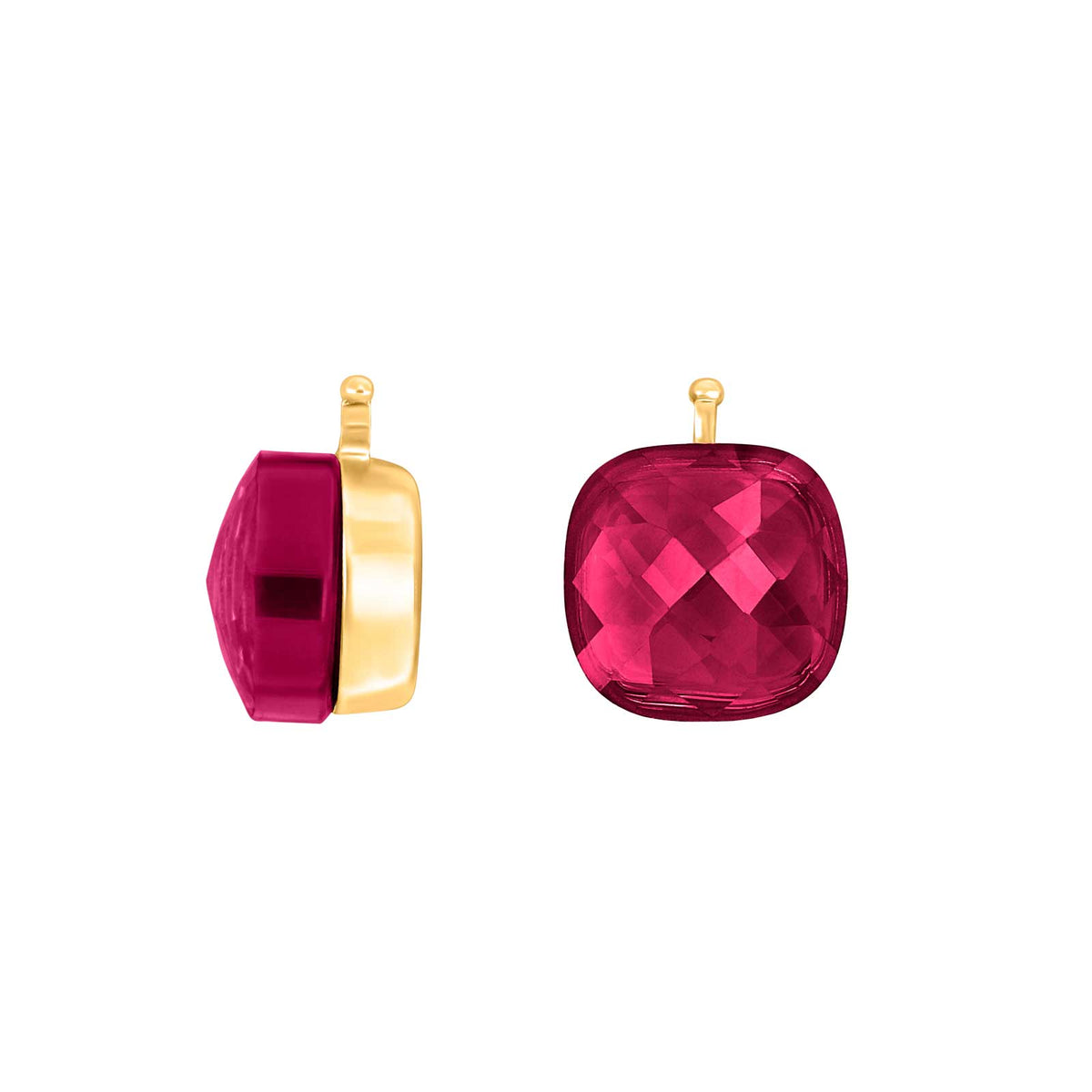 E76 – Facettiertes Quadrat aus Quarzglas in gold