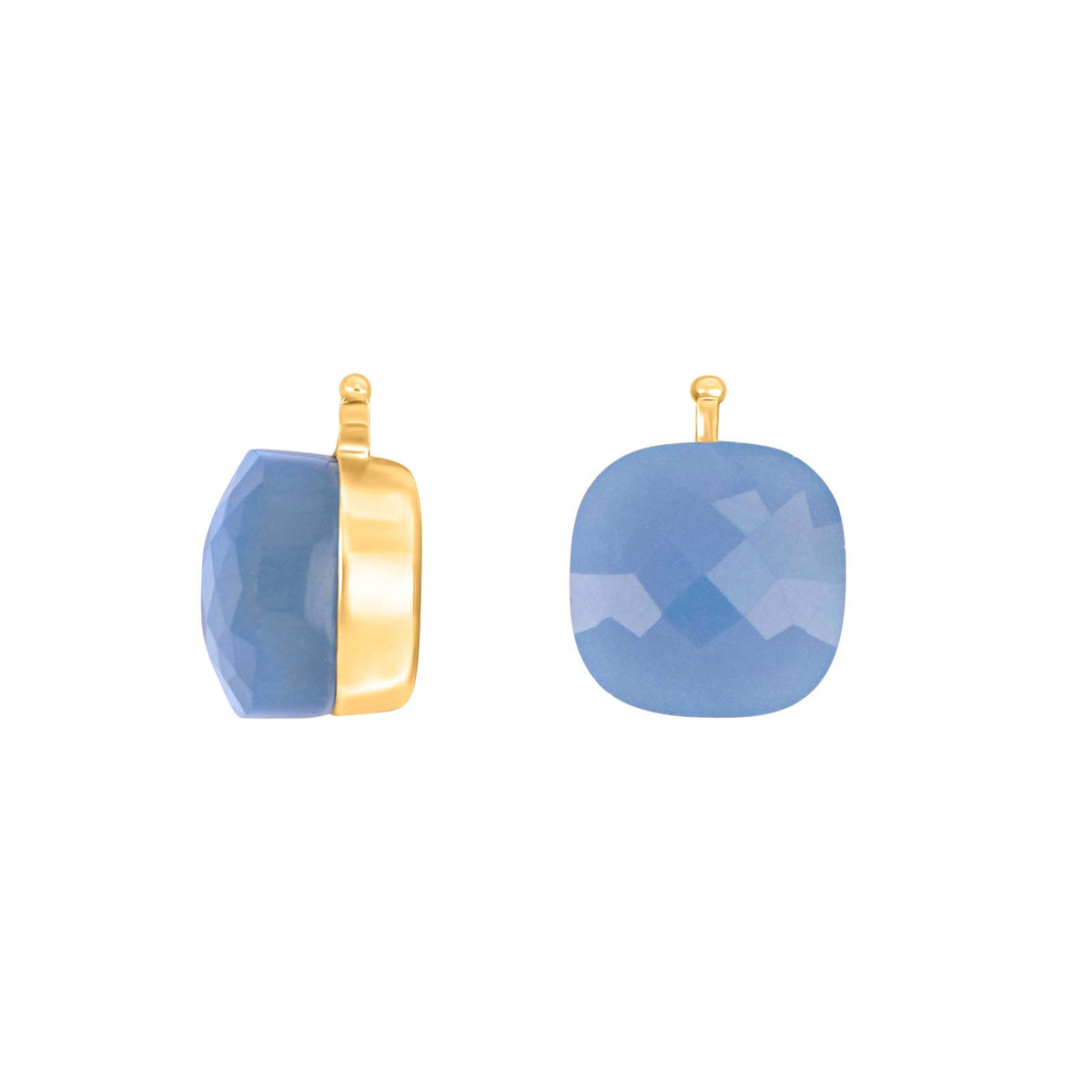 E76 – Facettiertes Quadrat aus Quarzglas in gold