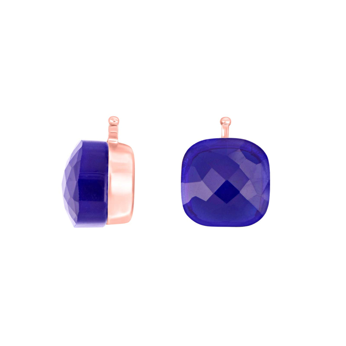 E76 – Facettiertes Quadrat aus Quarzglas in gold