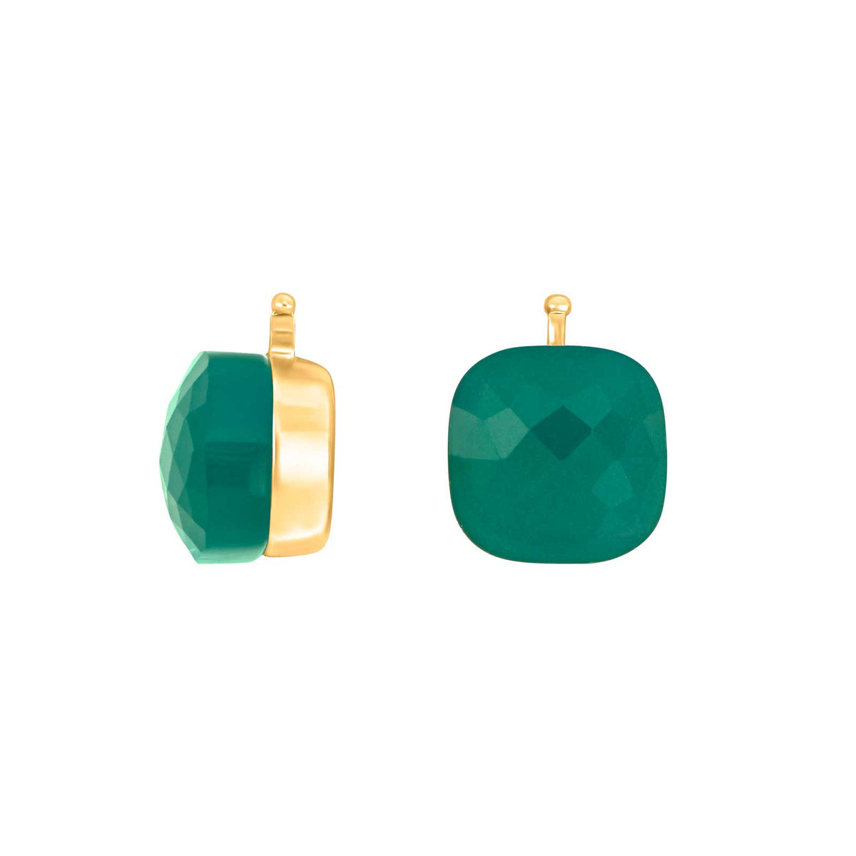 E76 – Facettiertes Quadrat aus Quarzglas in gold
