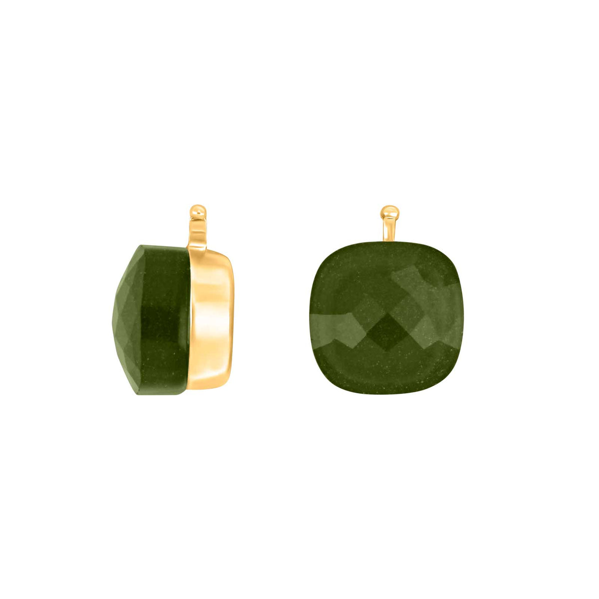 E76 – Facettiertes Quadrat aus Quarzglas in gold