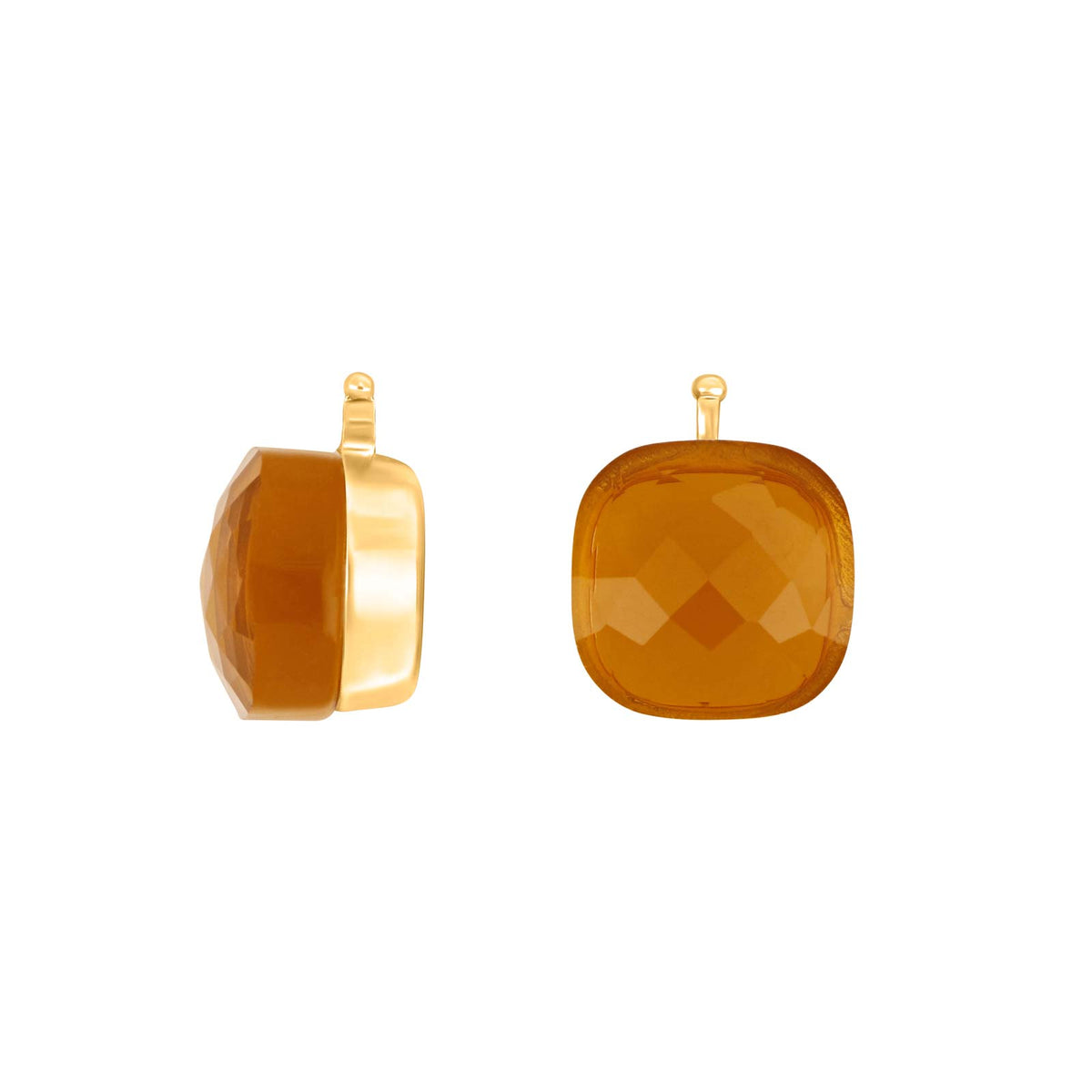 E76 – Facettiertes Quadrat aus Quarzglas in gold