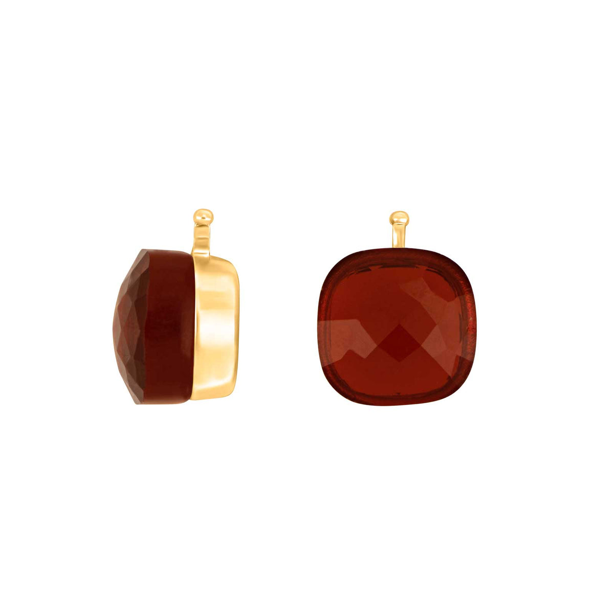 E76 – Facettiertes Quadrat aus Quarzglas in gold